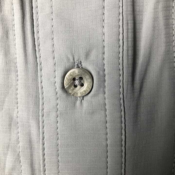 REEL LEGENDS SALTWATER Hidden Button Down Short Sleeve Fishing Shirt Men's L Size polyester gray type Vintage Second Hand