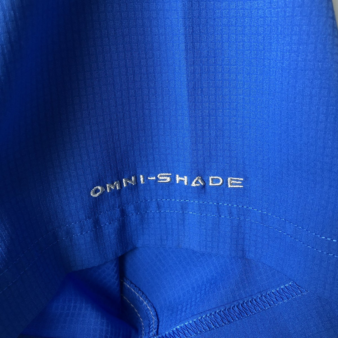 Columbia PFG OMNI-SHADE Hidden Button Down Short Sleeve Fishing Shirt, Men's Size S polyester blue type Vintage Second Hand