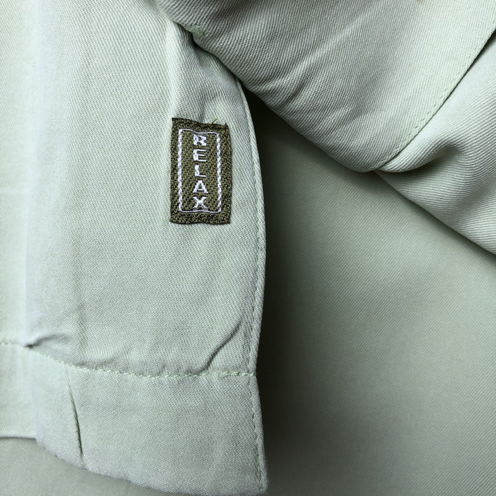 Vintage 90'S Tommy Bahama short-sleeved open-collar silk box shirt, size M, men's silk green type yellow green Vintage Second Hand