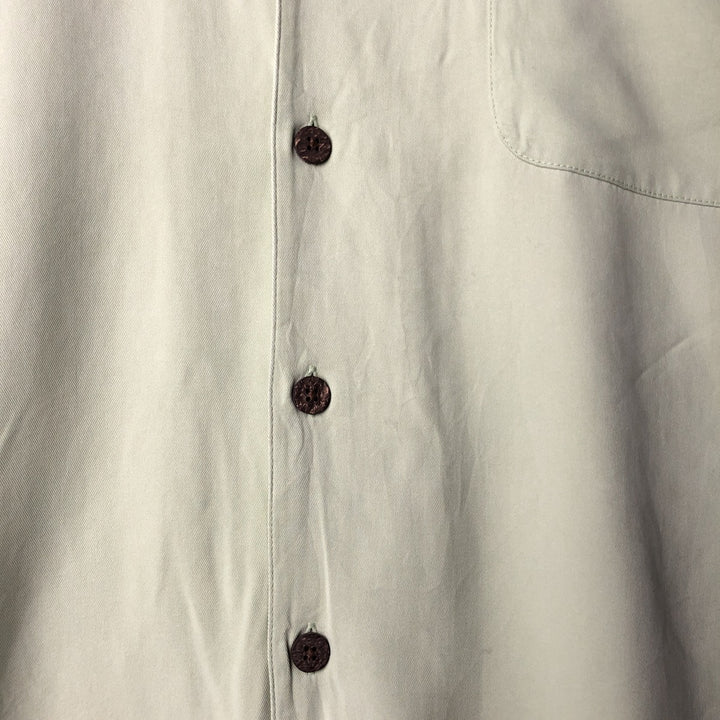 Vintage 90'S Tommy Bahama short-sleeved open-collar silk box shirt, size M, men's silk green type yellow green Vintage Second Hand