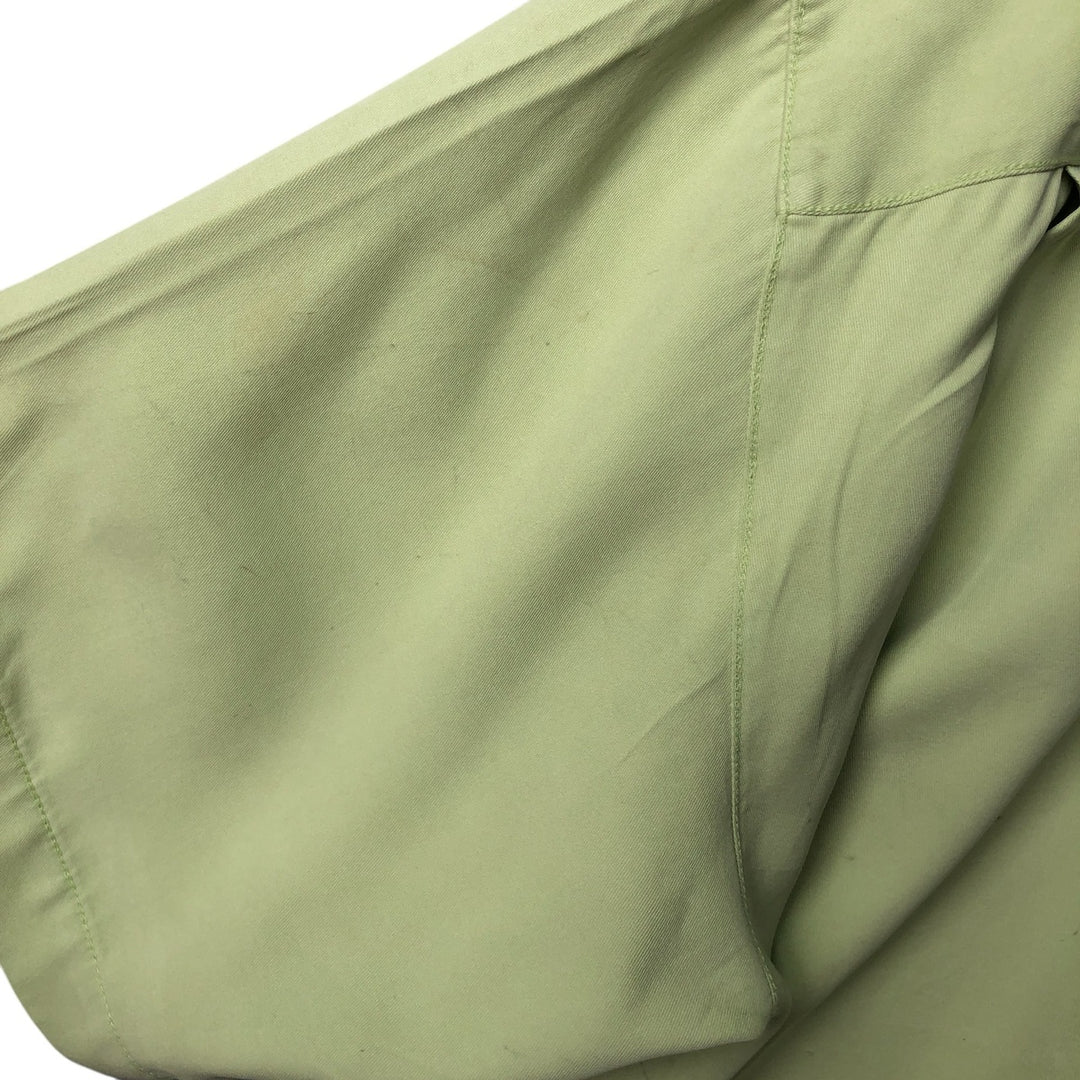 Vintage 90'S Tommy Bahama short-sleeved open-collar silk box shirt, size M, men's silk green type yellow green Vintage Second Hand