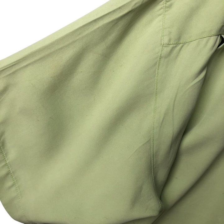 Vintage 90'S Tommy Bahama short-sleeved open-collar silk box shirt, size M, men's silk green type yellow green Vintage Second Hand