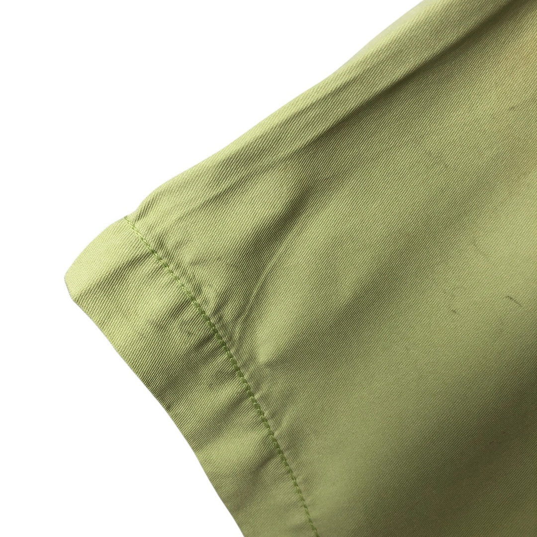 Vintage 90'S Tommy Bahama short-sleeved open-collar silk box shirt, size M, men's silk green type yellow green Vintage Second Hand