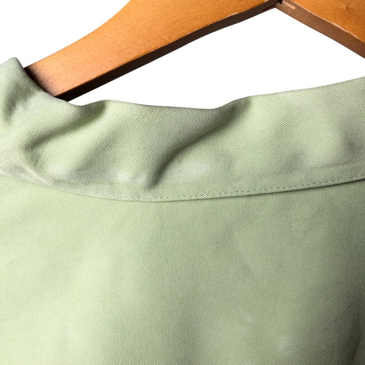 Vintage 90'S Tommy Bahama short-sleeved open-collar silk box shirt, size M, men's silk green type yellow green Vintage Second Hand