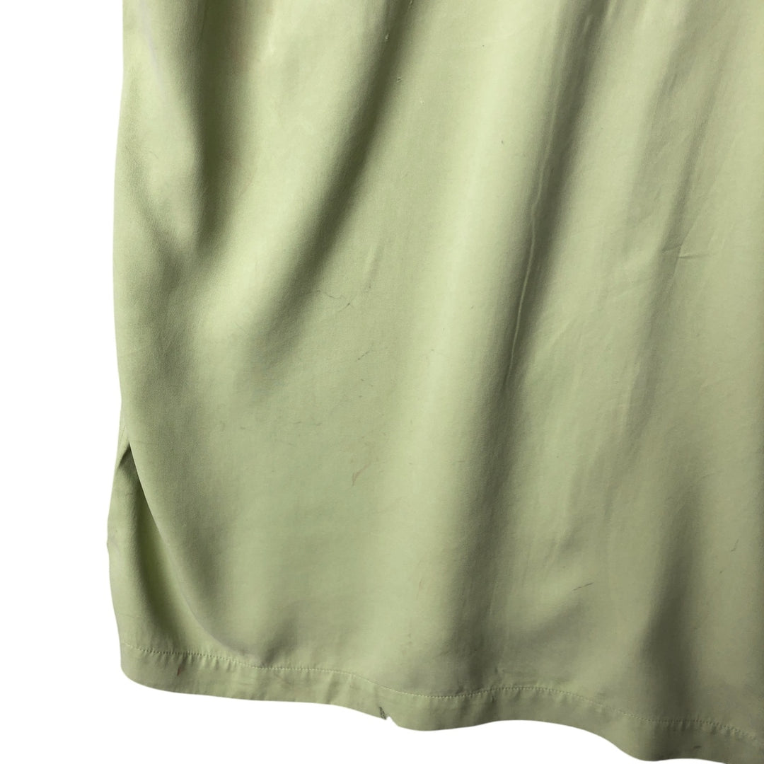 Vintage 90'S Tommy Bahama short-sleeved open-collar silk box shirt, size M, men's silk green type yellow green Vintage Second Hand