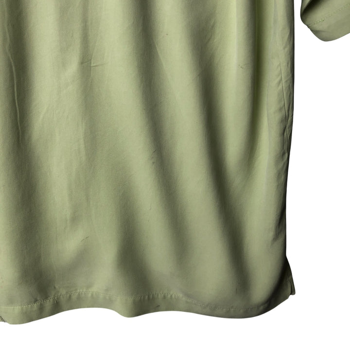 Vintage 90'S Tommy Bahama short-sleeved open-collar silk box shirt, size M, men's silk green type yellow green Vintage Second Hand