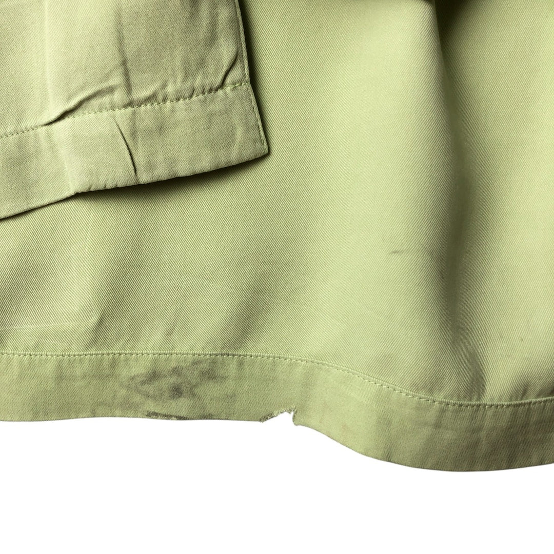 Vintage 90'S Tommy Bahama short-sleeved open-collar silk box shirt, size M, men's silk green type yellow green Vintage Second Hand
