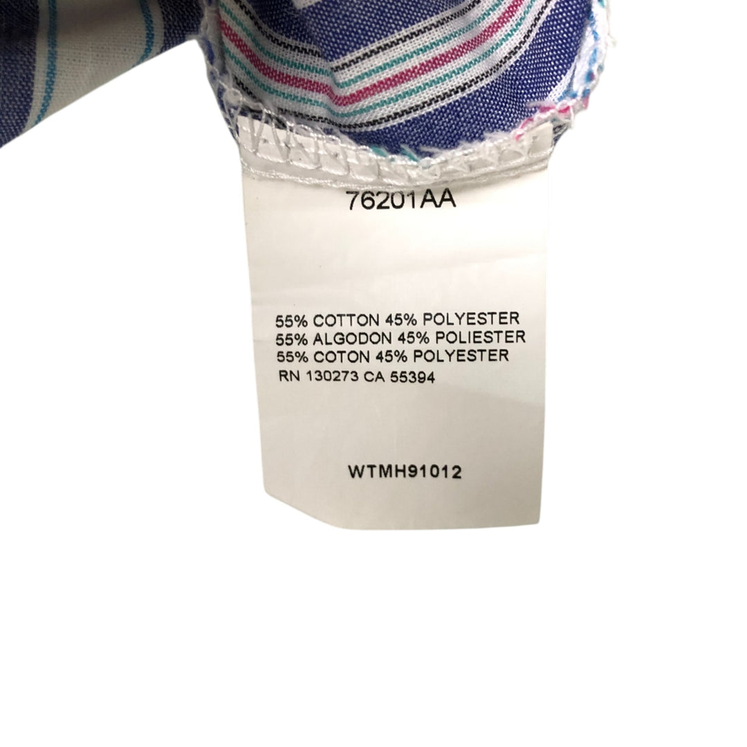 90'S Wrangler WESTERN SHIRTS Stripe Pattern Short Sleeve Western Shirt Men's L Size Vintage cotton white type Vintage Second Hand