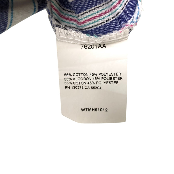 90'S Wrangler WESTERN SHIRTS Stripe Pattern Short Sleeve Western Shirt Men's L Size Vintage cotton white type Vintage Second Hand