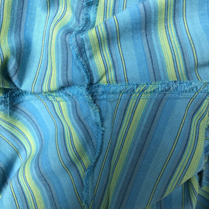 Vintage 1970'S Ely Cattleman Tall Man Striped Pattern Short Sleeve Western Shirt, Men's Size XL unclear turquoise blue Vintage Second Hand