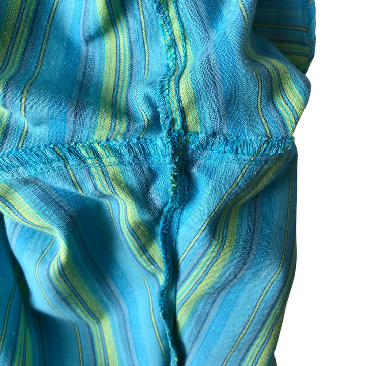 Vintage 1970'S Ely Cattleman Tall Man Striped Pattern Short Sleeve Western Shirt, Men's Size XL unclear turquoise blue Vintage Second Hand