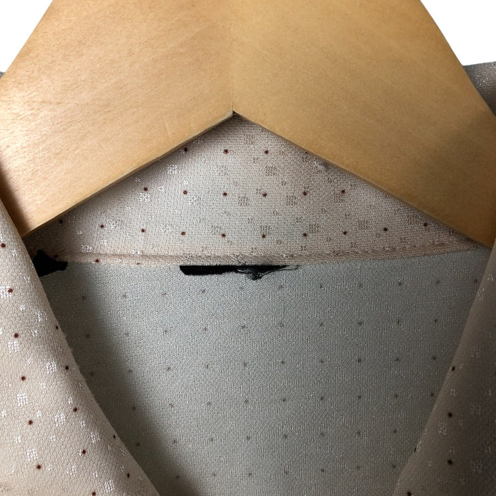Vintage dot pattern short sleeve open collar box shirt, men's size M unclear Beige type Vintage Second Hand