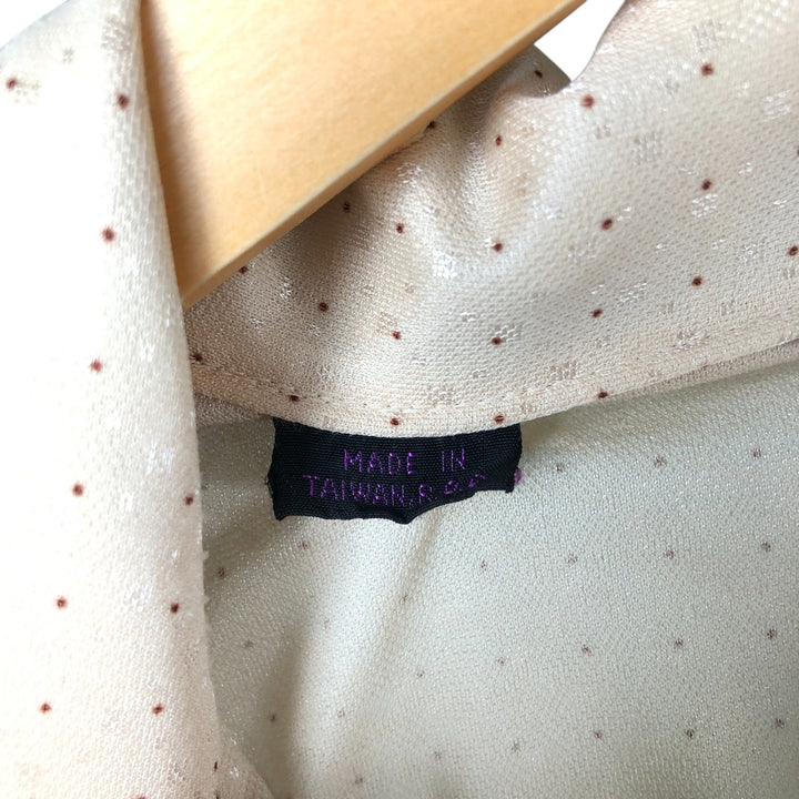 Vintage dot pattern short sleeve open collar box shirt, men's size M unclear Beige type Vintage Second Hand
