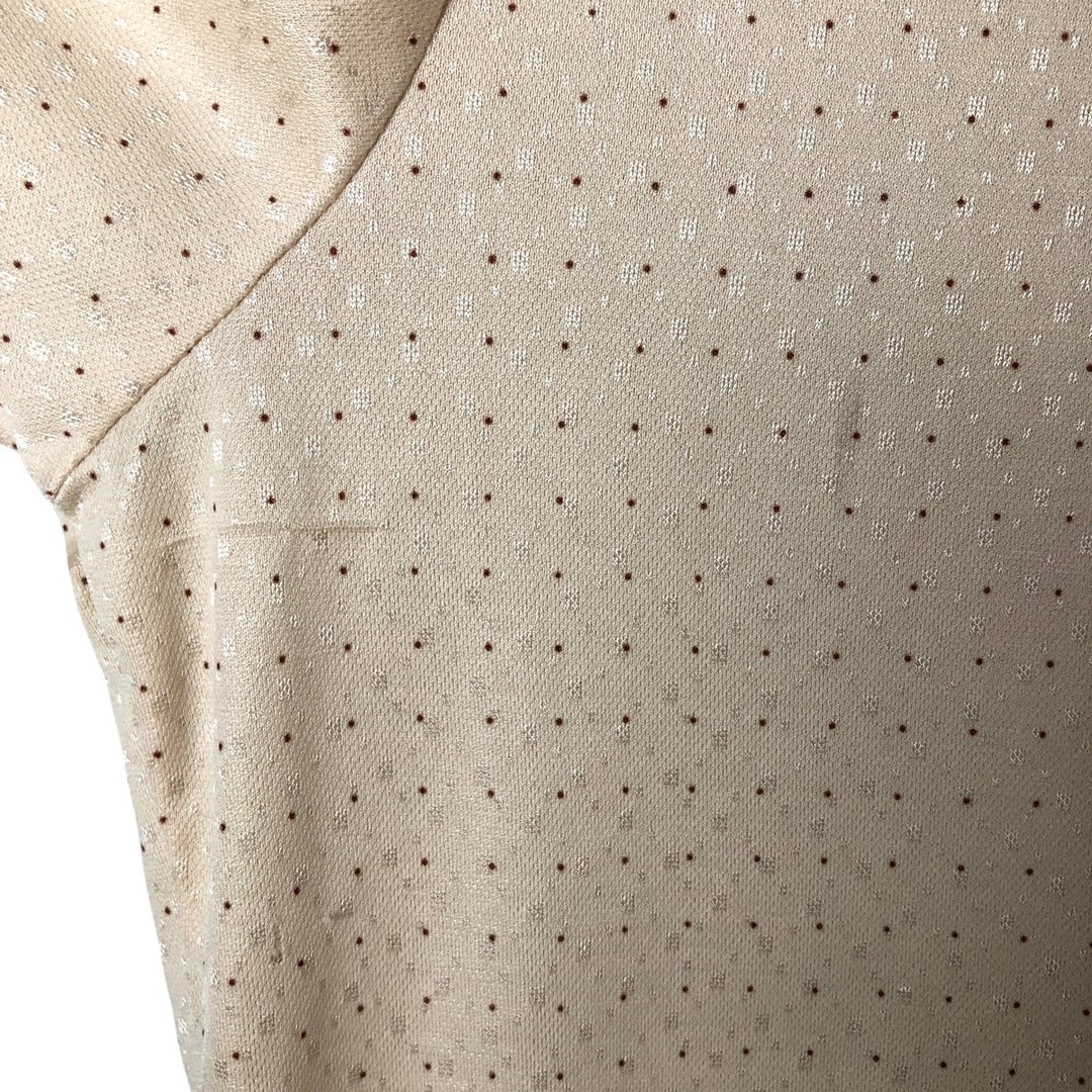 Vintage dot pattern short sleeve open collar box shirt, men's size M unclear Beige type Vintage Second Hand