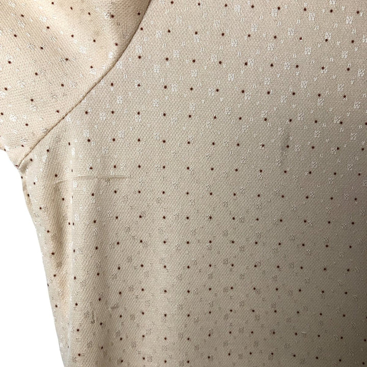 Vintage dot pattern short sleeve open collar box shirt, men's size M unclear Beige type Vintage Second Hand