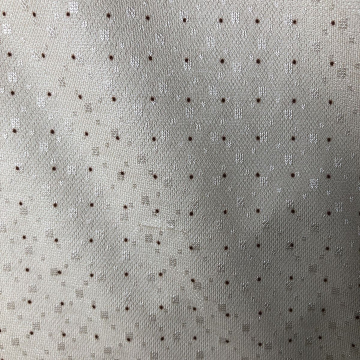 Vintage dot pattern short sleeve open collar box shirt, men's size M unclear Beige type Vintage Second Hand