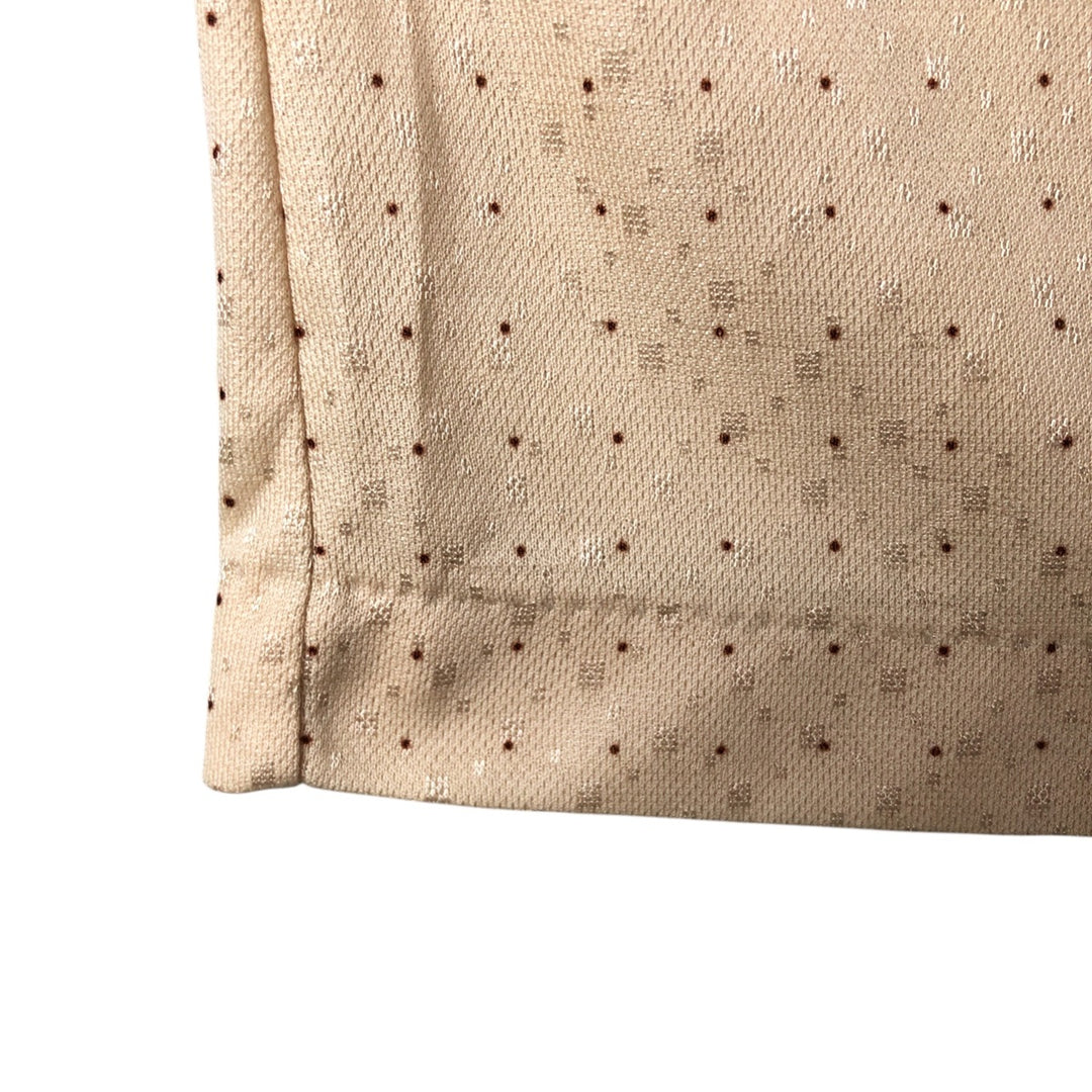 Vintage dot pattern short sleeve open collar box shirt, men's size M unclear Beige type Vintage Second Hand