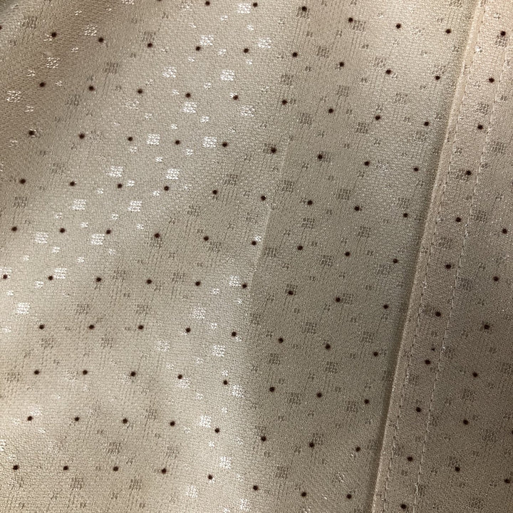 Vintage dot pattern short sleeve open collar box shirt, men's size M unclear Beige type Vintage Second Hand