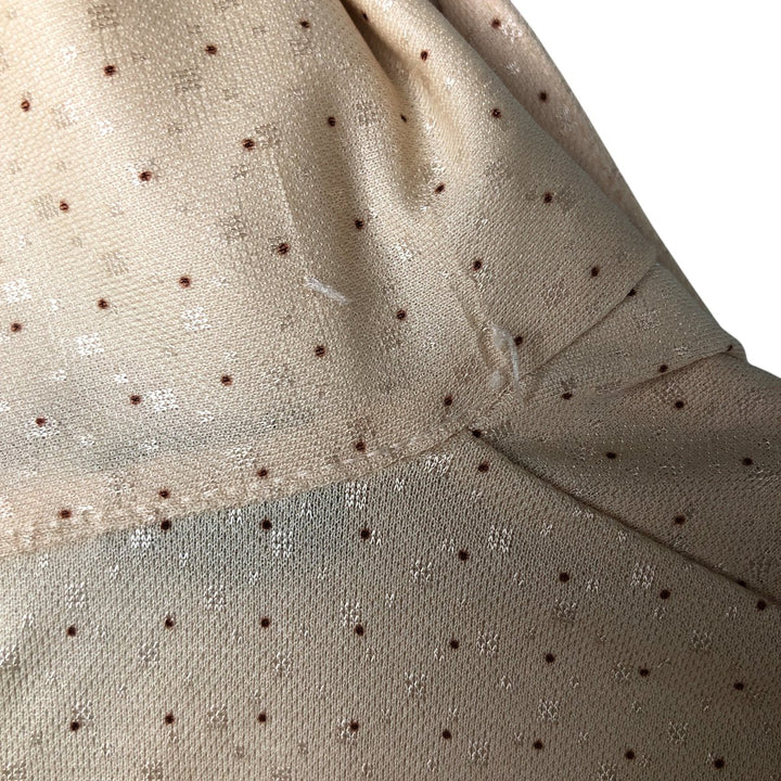 Vintage dot pattern short sleeve open collar box shirt, men's size M unclear Beige type Vintage Second Hand