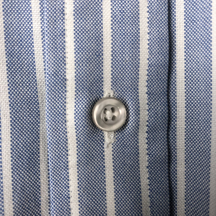 80s-90'S LLBean Long Sleeve Button-Down Striped Shirt Made in USA Men's M Size Vintage cotton blue type Vintage Second Hand