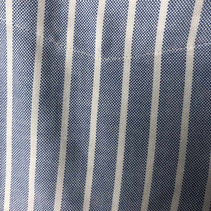 80s-90'S LLBean Long Sleeve Button-Down Striped Shirt Made in USA Men's M Size Vintage cotton blue type Vintage Second Hand
