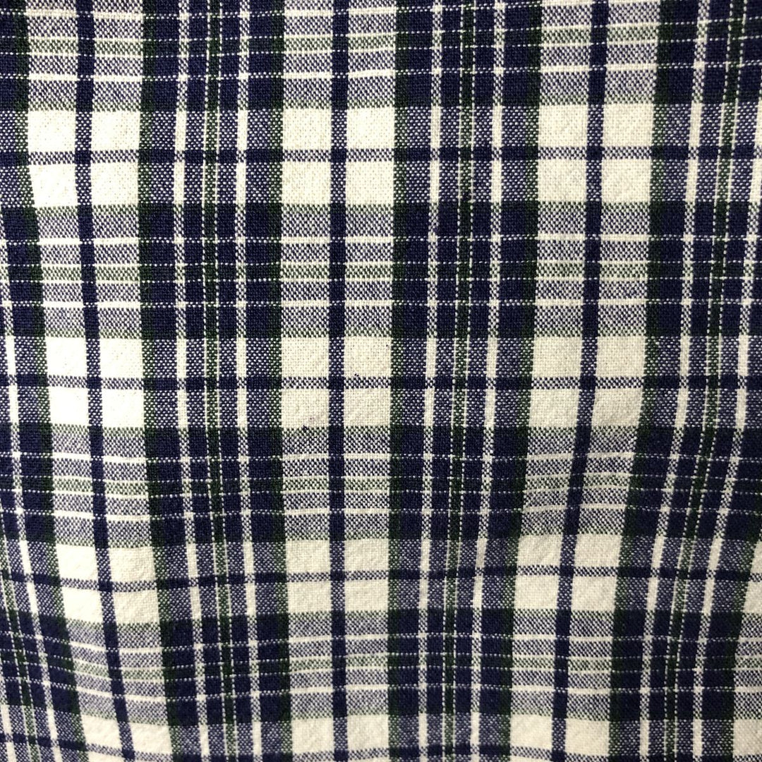 Eddie Bauer Long Sleeve Button-Down Check Shirt, Men's Size M cotton Navy blue Vintage Second Hand