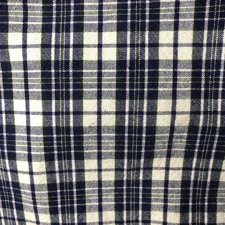 Eddie Bauer Long Sleeve Button-Down Check Shirt, Men's Size M cotton Navy blue Vintage Second Hand