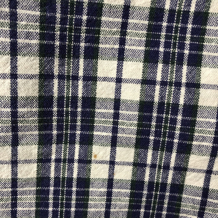 Eddie Bauer Long Sleeve Button-Down Check Shirt, Men's Size M cotton Navy blue Vintage Second Hand