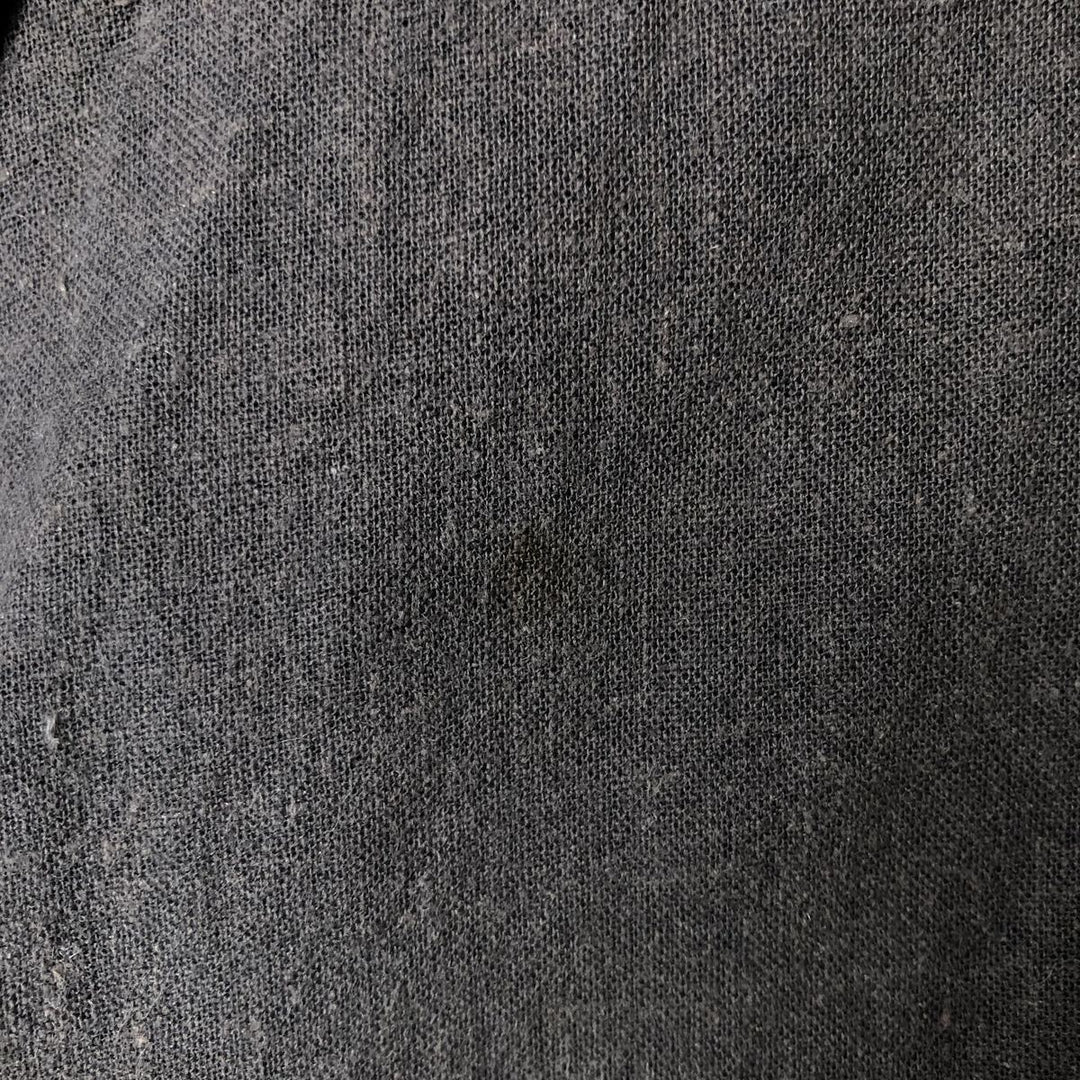 Haggar short-sleeved open-collar linen and rayon box shirt, men's size L linen black type Vintage Second Hand