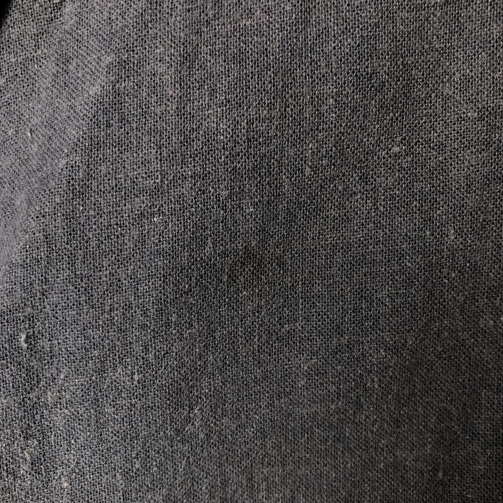 Haggar short-sleeved open-collar linen and rayon box shirt, men's size L linen black type Vintage Second Hand