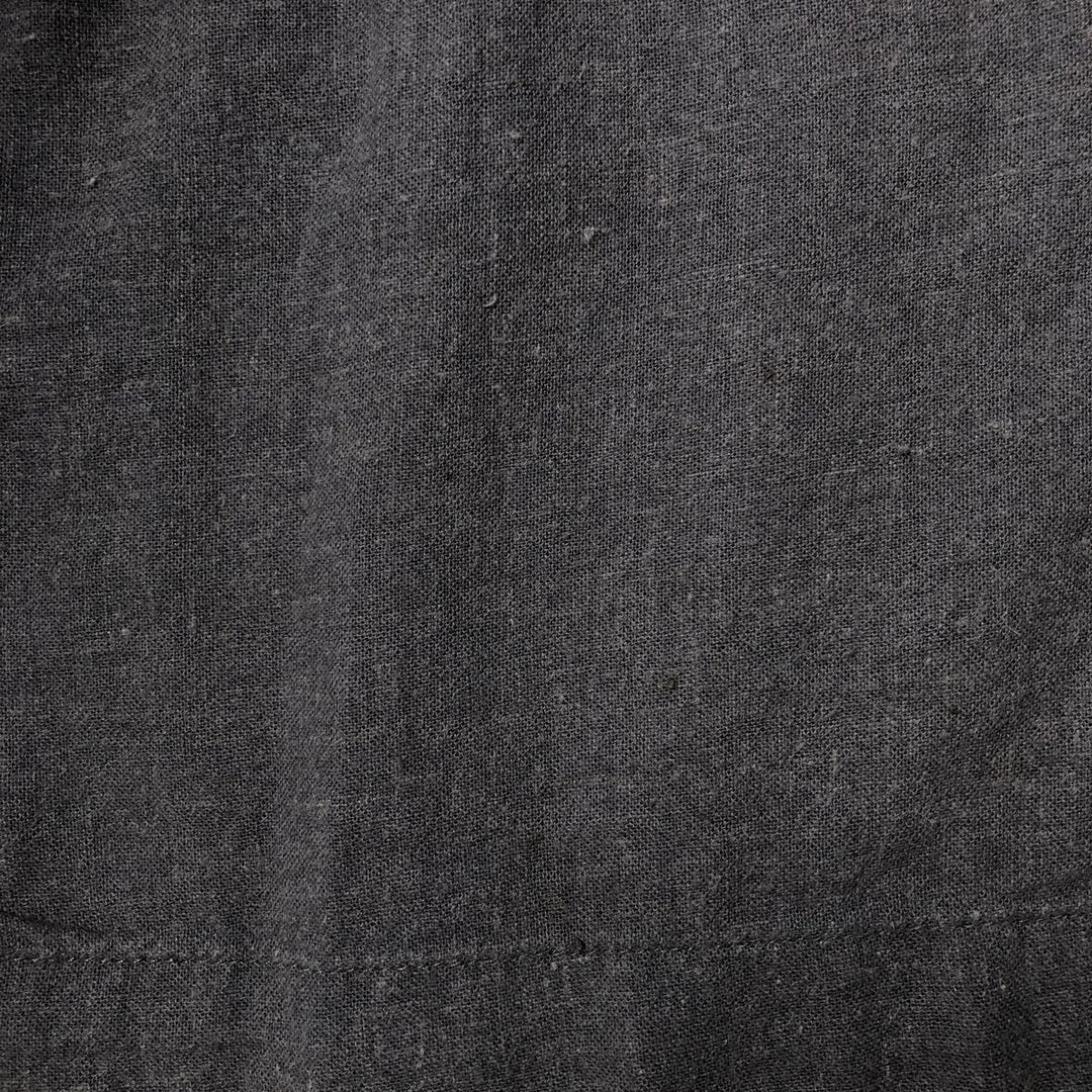 Haggar short-sleeved open-collar linen and rayon box shirt, men's size L linen black type Vintage Second Hand