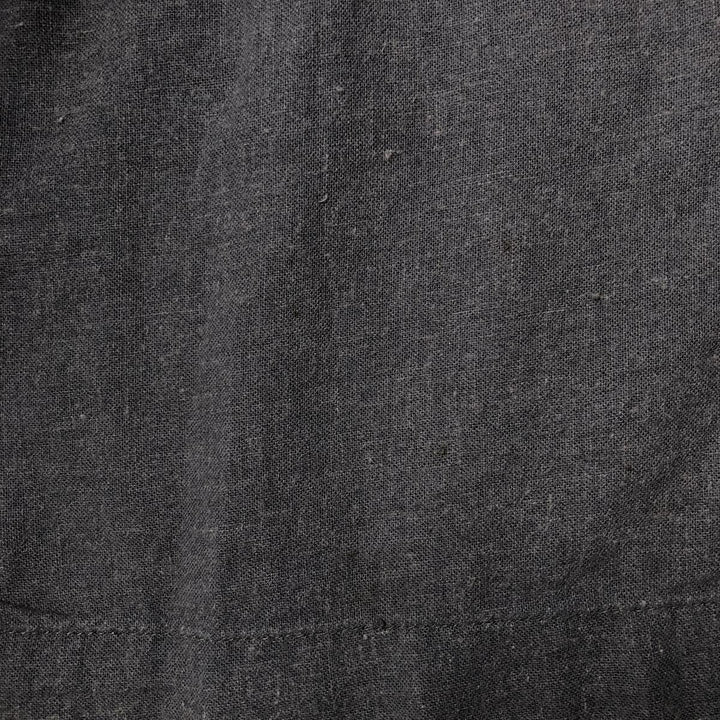 Haggar short-sleeved open-collar linen and rayon box shirt, men's size L linen black type Vintage Second Hand