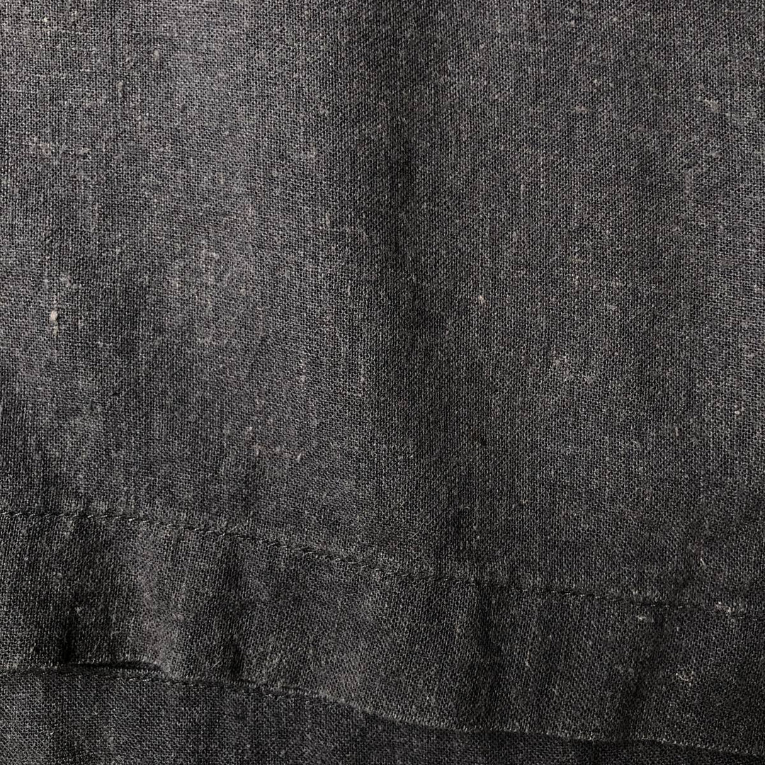 Haggar short-sleeved open-collar linen and rayon box shirt, men's size L linen black type Vintage Second Hand