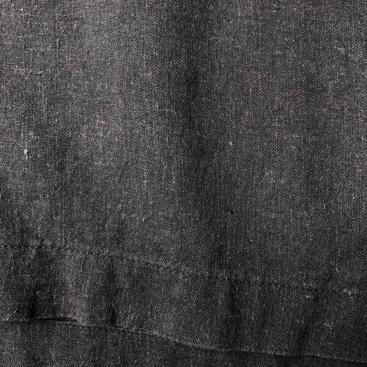 Haggar short-sleeved open-collar linen and rayon box shirt, men's size L linen black type Vintage Second Hand
