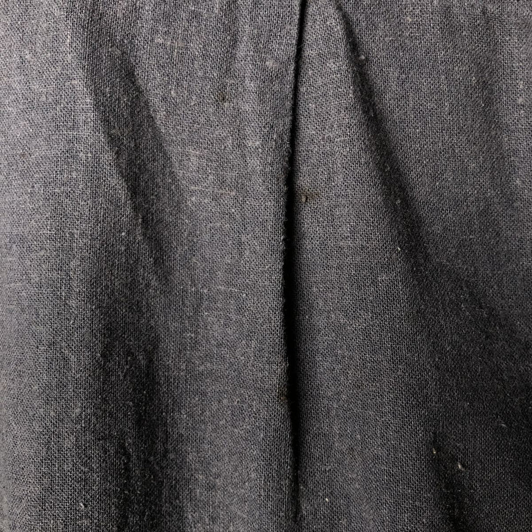 Haggar short-sleeved open-collar linen and rayon box shirt, men's size L linen black type Vintage Second Hand
