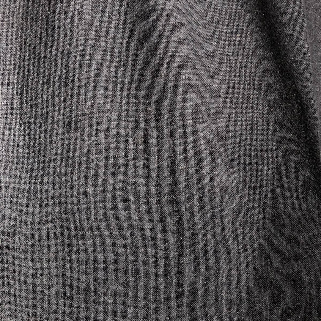 Haggar short-sleeved open-collar linen and rayon box shirt, men's size L linen black type Vintage Second Hand