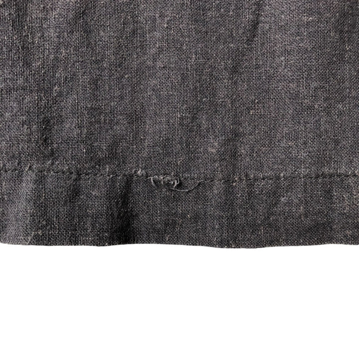 Haggar short-sleeved open-collar linen and rayon box shirt, men's size L linen black type Vintage Second Hand