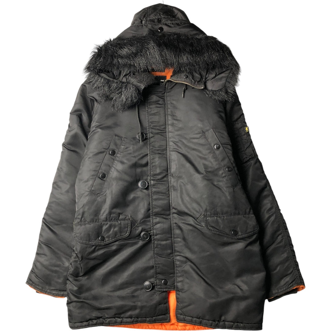 Alpha N-3B Type Padded Military Flight Jacket, Men's Size L Nylon black type Vintage Second Hand
