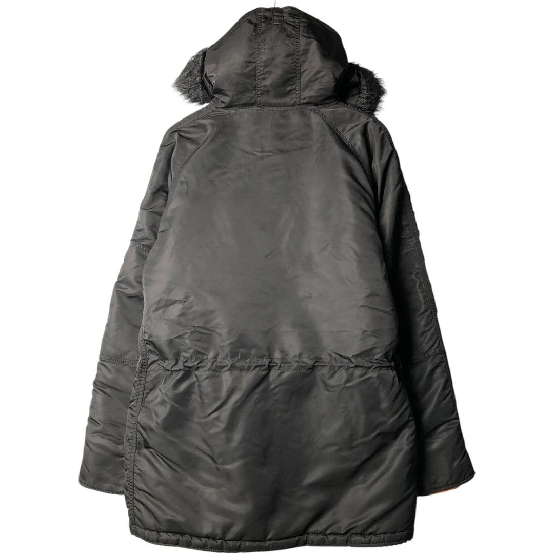 Alpha N-3B Type Padded Military Flight Jacket, Men's Size L Nylon black type Vintage Second Hand