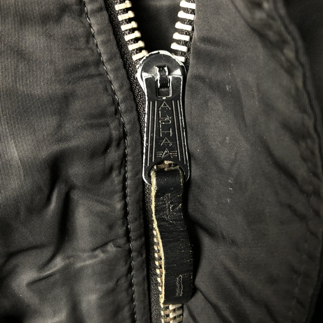 Alpha N-3B Type Padded Military Flight Jacket, Men's Size L Nylon black type Vintage Second Hand