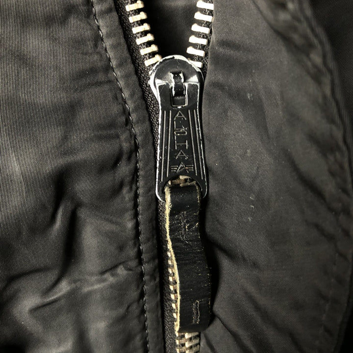 Alpha N-3B Type Padded Military Flight Jacket, Men's Size L Nylon black type Vintage Second Hand