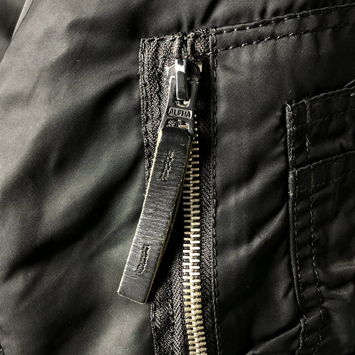 Alpha N-3B Type Padded Military Flight Jacket, Men's Size L Nylon black type Vintage Second Hand