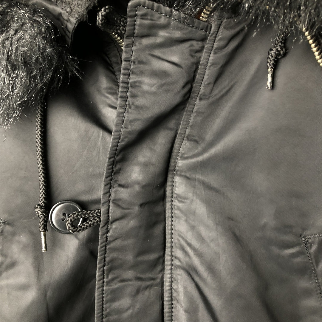 Alpha N-3B Type Padded Military Flight Jacket, Men's Size L Nylon black type Vintage Second Hand