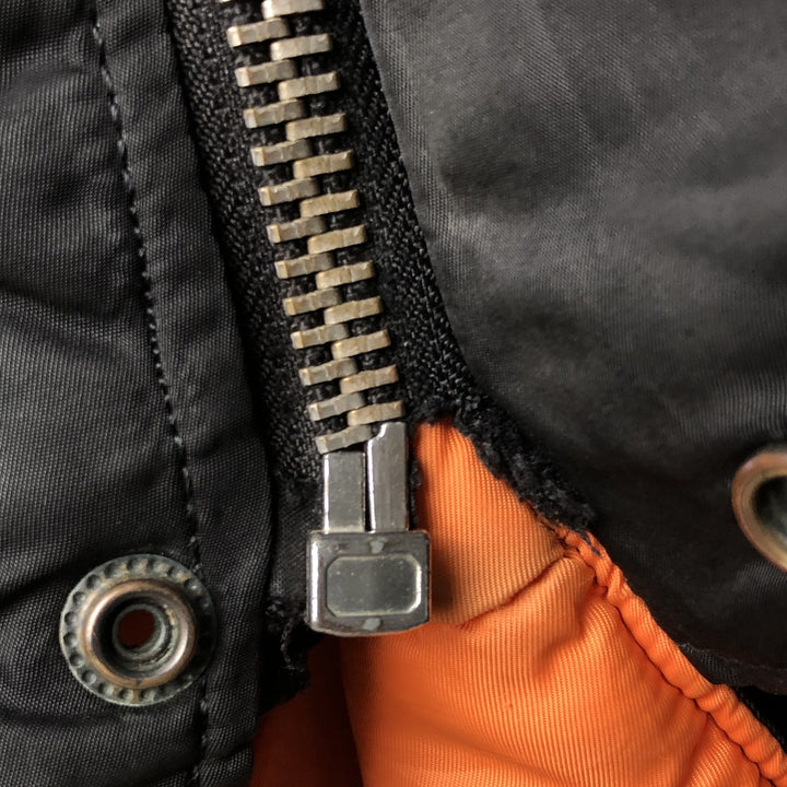 Alpha N-3B Type Padded Military Flight Jacket, Men's Size L Nylon black type Vintage Second Hand