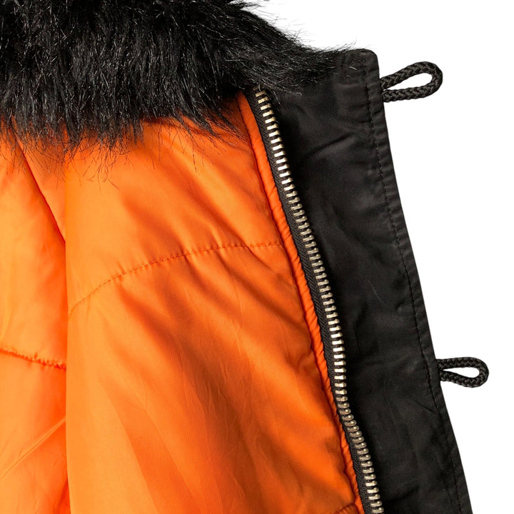 Alpha N-3B Type Padded Military Flight Jacket, Men's Size L Nylon black type Vintage Second Hand