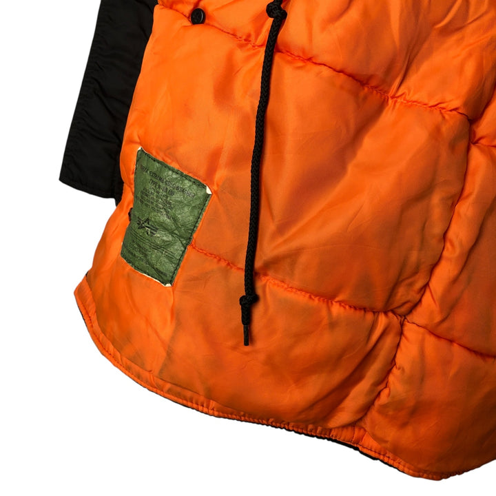 Alpha N-3B Type Padded Military Flight Jacket, Men's Size L Nylon black type Vintage Second Hand