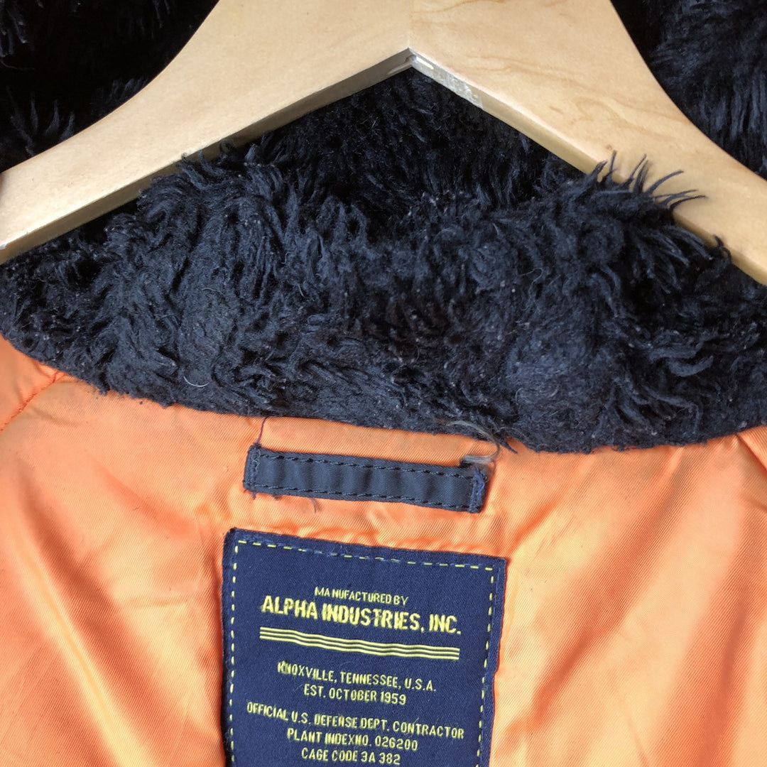 Alpha N-3B Type Padded Military Flight Jacket, Men's Size L Nylon black type Vintage Second Hand