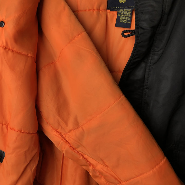 Alpha N-3B Type Padded Military Flight Jacket, Men's Size L Nylon black type Vintage Second Hand