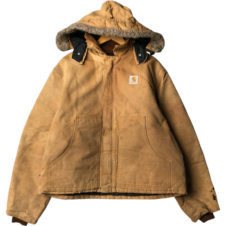 Carhartt Traditional Hooded Duck Work Jacket, Men's XXL unclear Beige type Vintage Second Hand