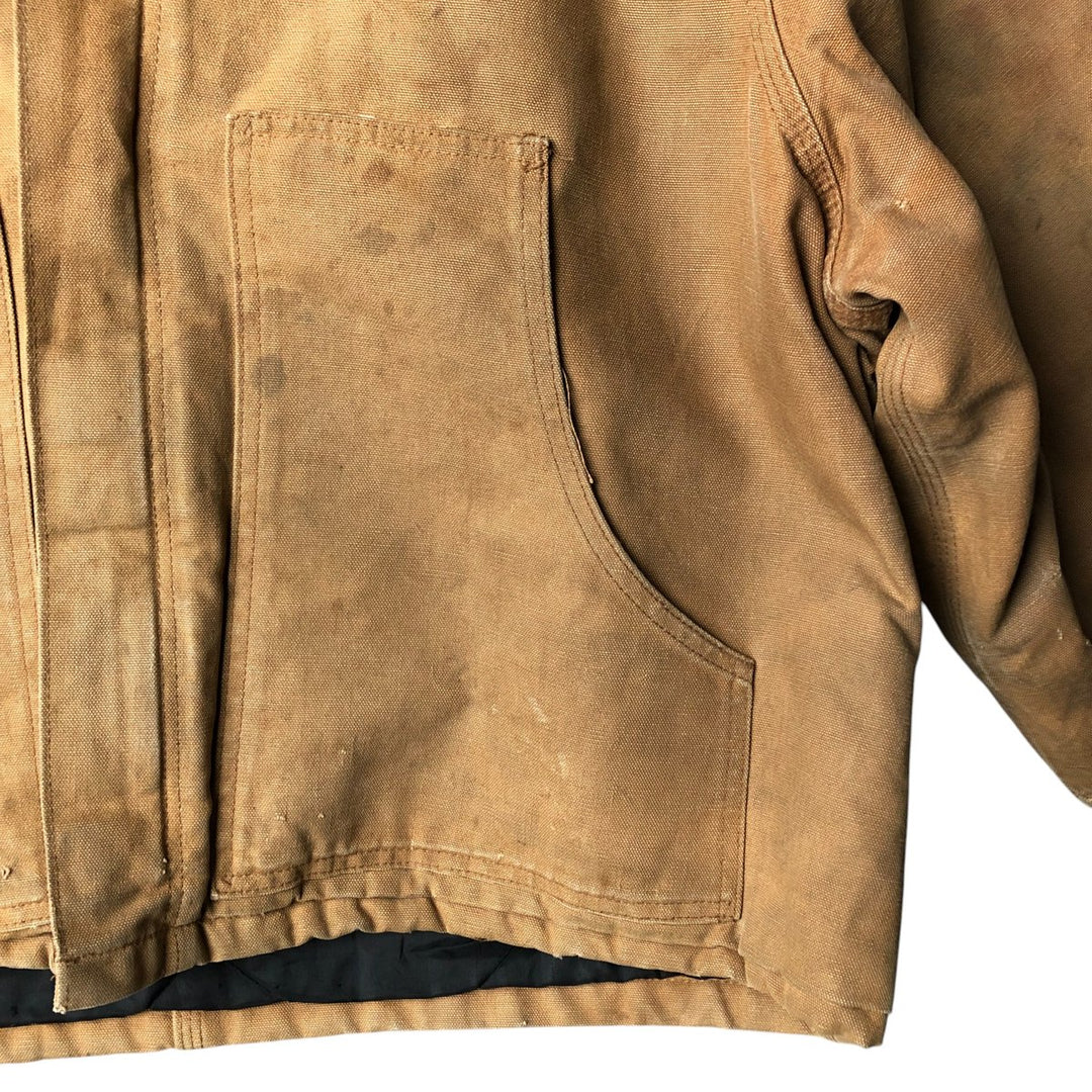 Carhartt Traditional Hooded Duck Work Jacket, Men's XXL unclear Beige type Vintage Second Hand